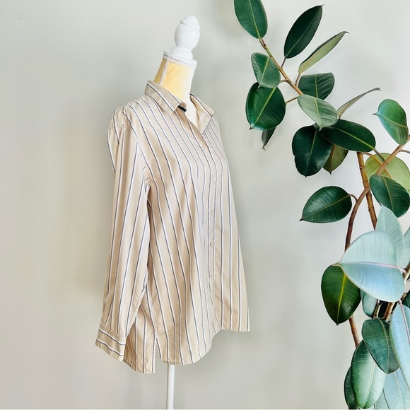 Lafayette 148 striped button down shirt - Picture 3 of 8